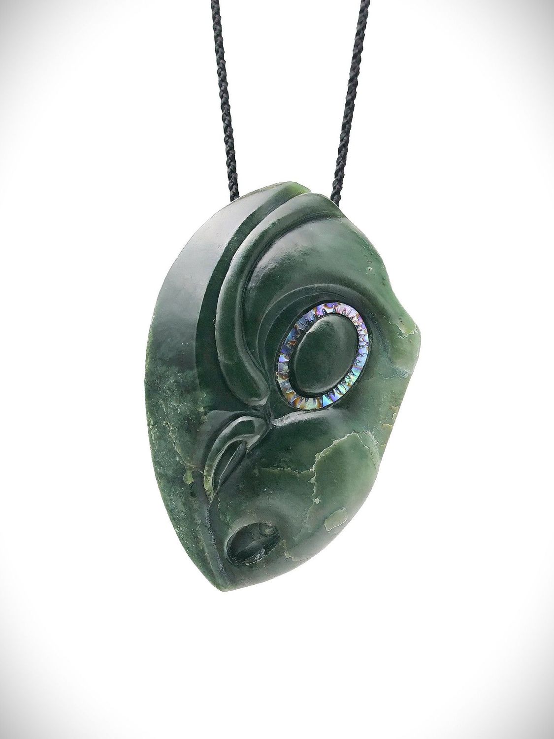 Moko Pounamu Koruru NZ Genuine Kawakawa  Greenstone - Ohau