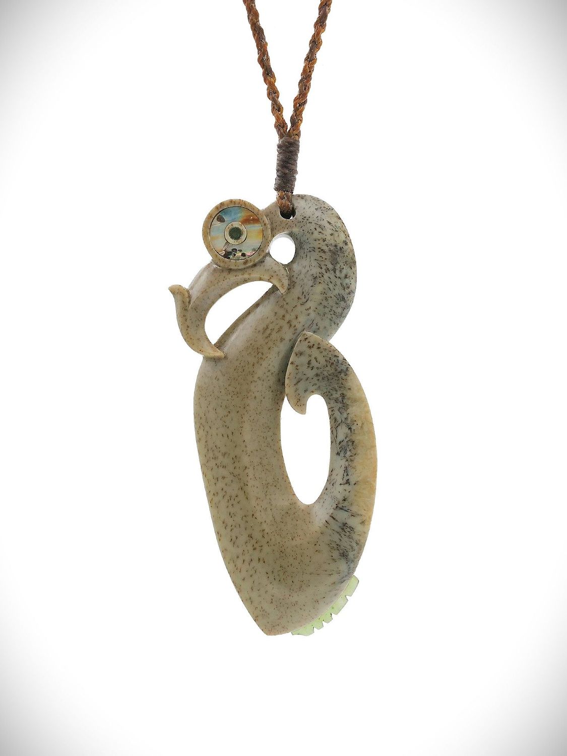 Moko Pounamu Manaia NZ Genuine Kokopu Greenstone - Maru