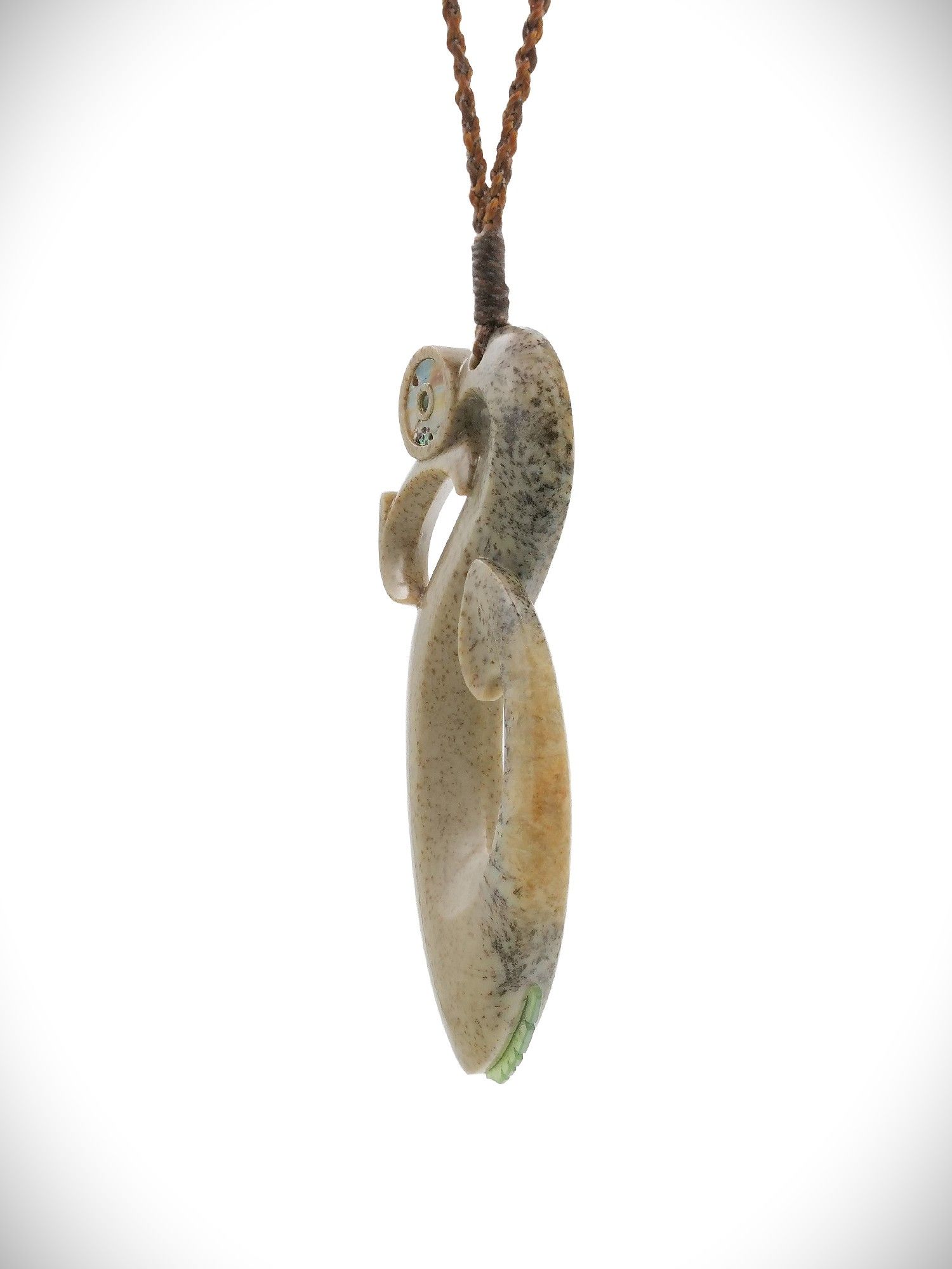 Moko Pounamu Manaia NZ Genuine Kokopu Greenstone - Maru