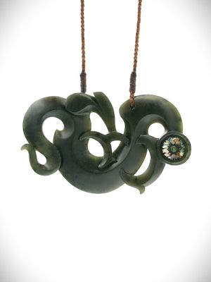 Moko Pounamu Manaia NZ Genuine Kawakawa Greenstone - Ngataringa