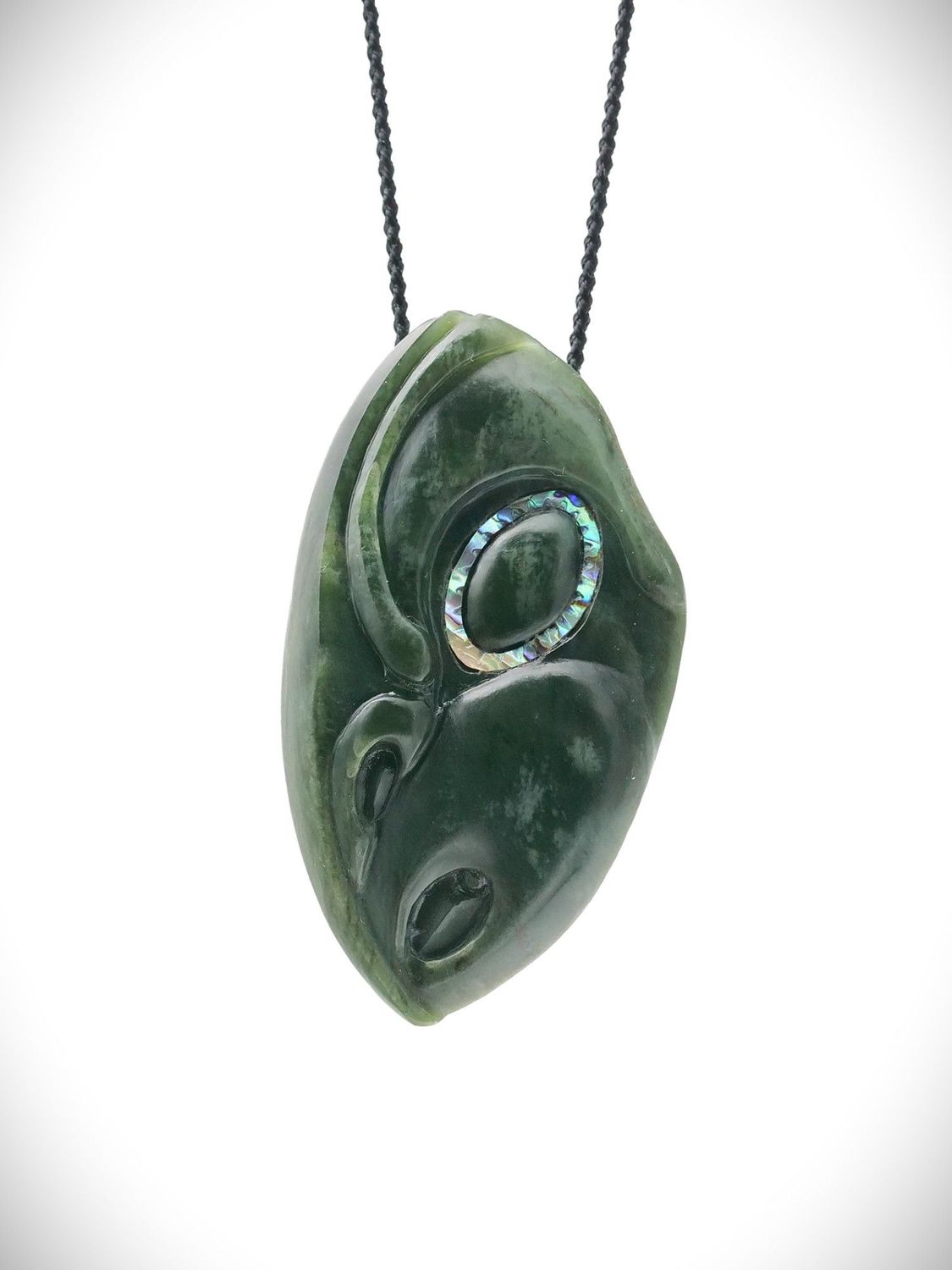 Moko Pounamu Koruru NZ Genuine Kawakawa  Greenstone - Motiti