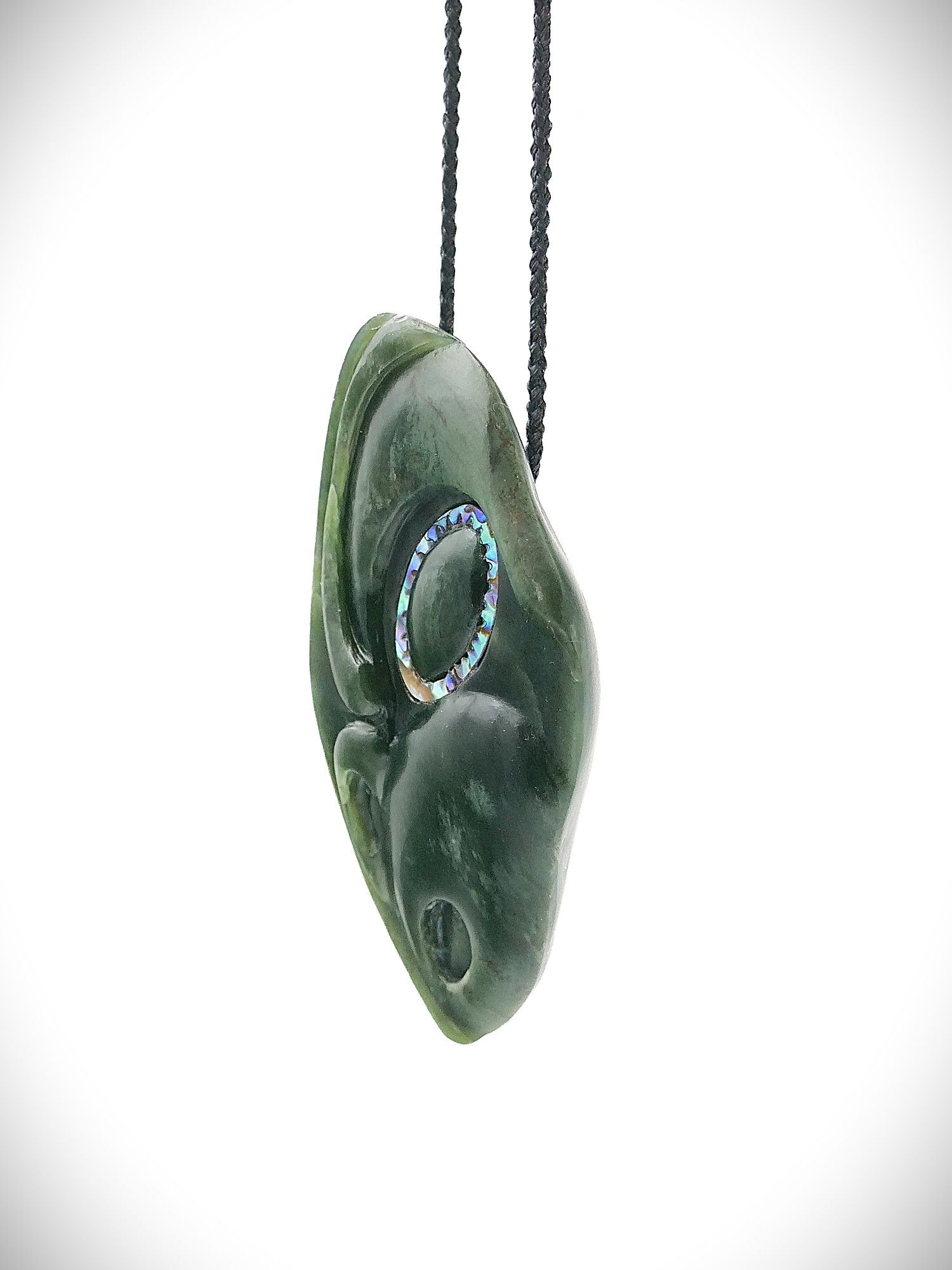 Moko Pounamu Koruru NZ Genuine Kawakawa  Greenstone - Motiti