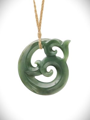 Moko Pounamu Koropepe NZ Genuine Inanga Greenstone - Motuoapa