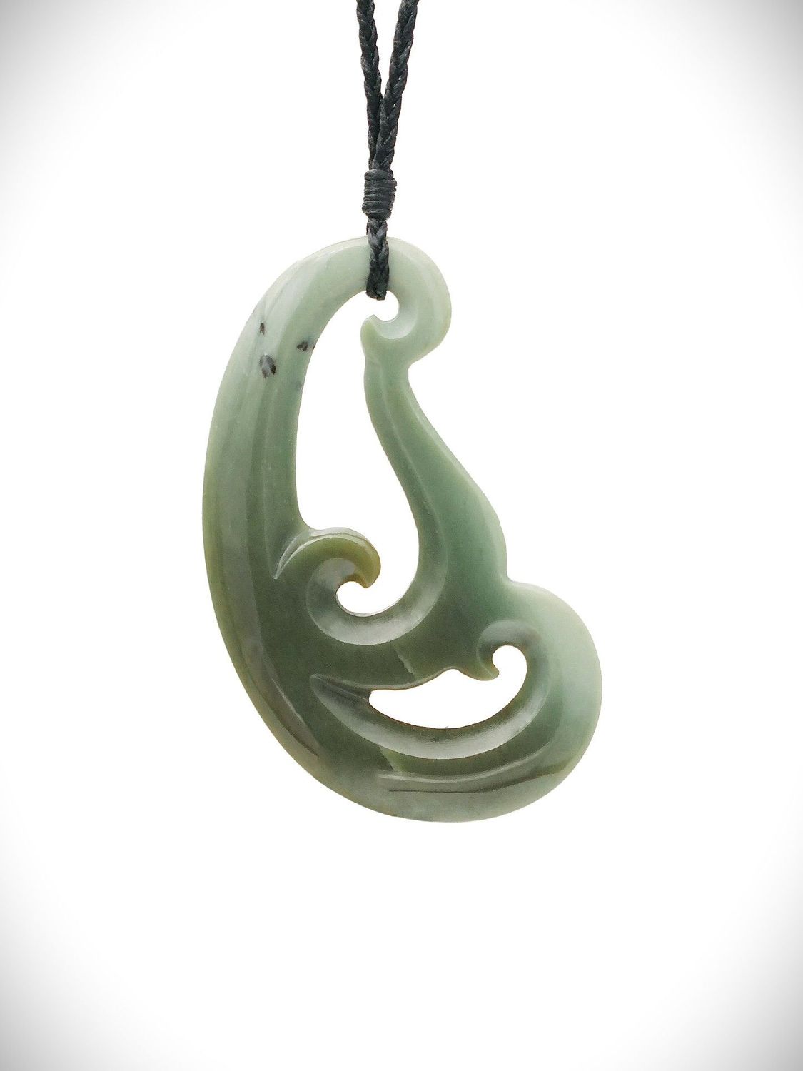 Moko Pounamu Contemporary Design NZ Genuine Inanga Greenstone - Hurunui