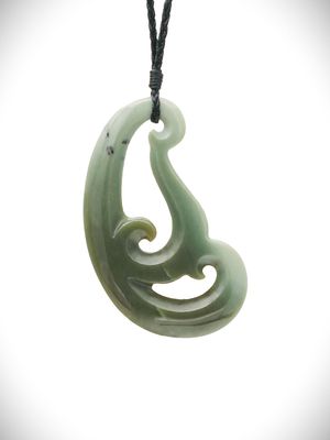 Moko Pounamu Contemporary Design NZ Genuine Inanga Greenstone - Hurunui