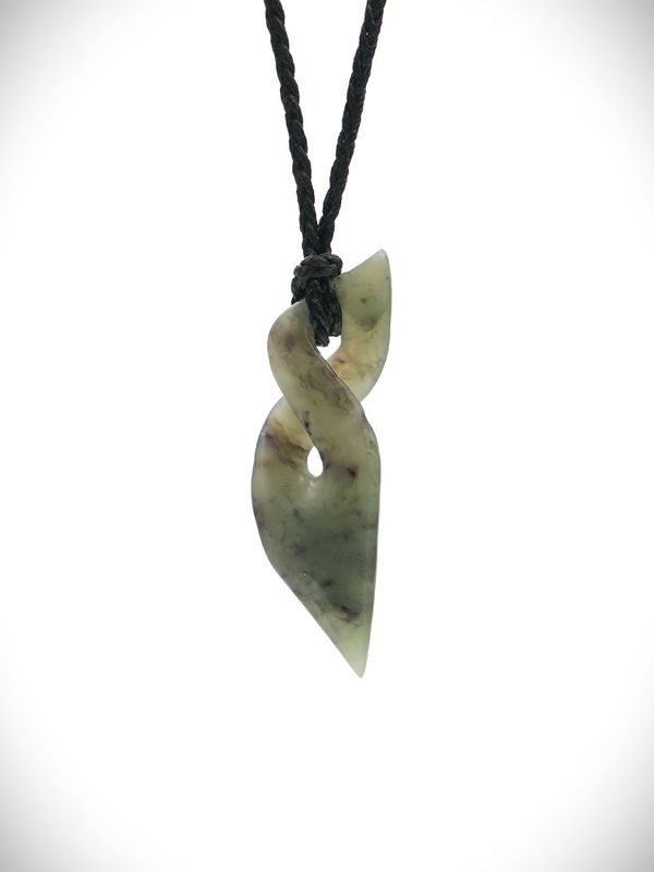 Moko Pounamu Single Pikorua (Twist) NZ Genuine Hapopo Greenstone - Matapu