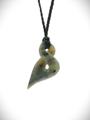 Moko Pounamu Single Pikorua (Twist) NZ Genuine Hapopo Greenstone - Mahoe