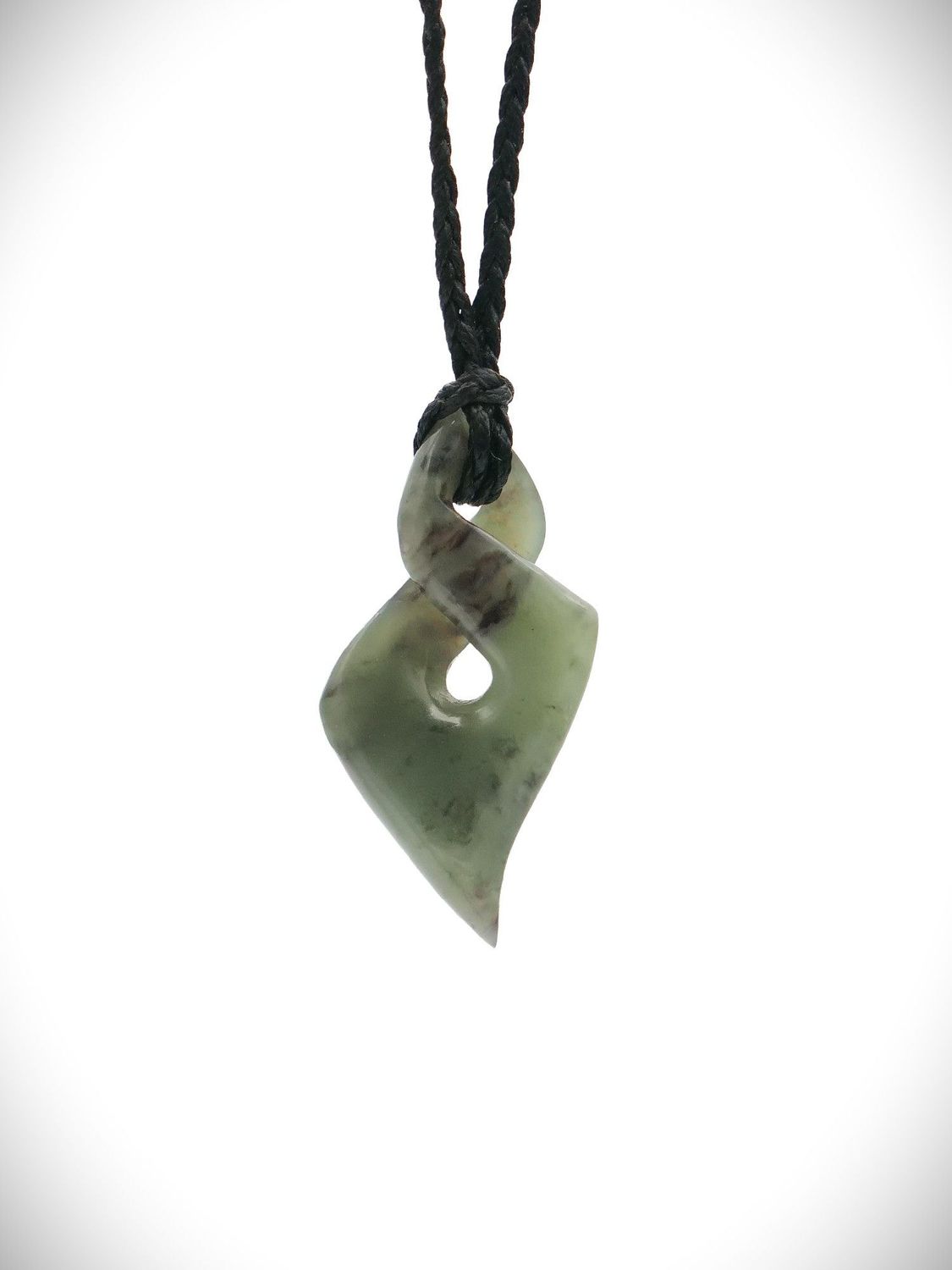 Moko Pounamu Single Pikorua (Twist) NZ Genuine Hapopo Greenstone - Awatuna