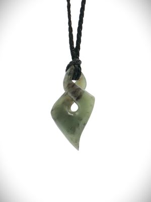 Moko Pounamu Single Pikorua (Twist) NZ Genuine Hapopo Greenstone - Awatuna
