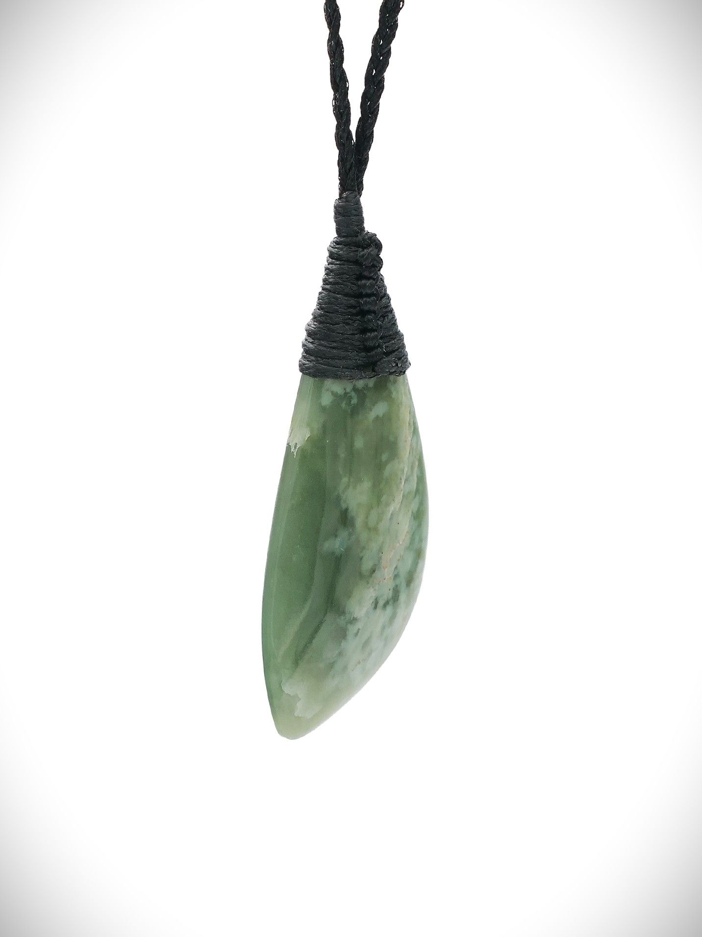 Moko Pounamu Roimata (Drop) NZ Genuine Inanga Flower Greenstone - Ngunguru