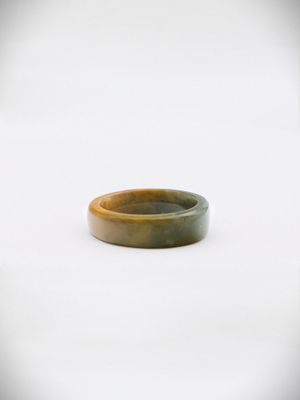 Moko Pounamu Flat Band Ring Genuine NZ Raukaraka Greenstone - Ika