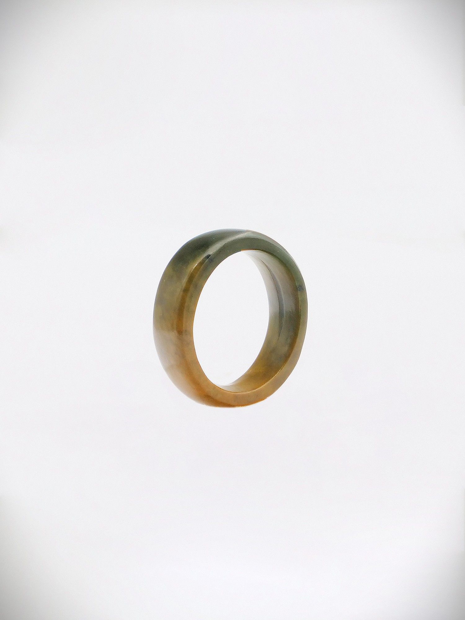 Moko Pounamu Flat Band Ring Genuine NZ Raukaraka Greenstone - Ika