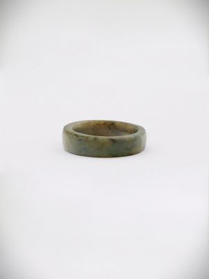 Moko Pounamu Flat Band Ring Genuine NZ Totoweka Greenstone - Kaiao