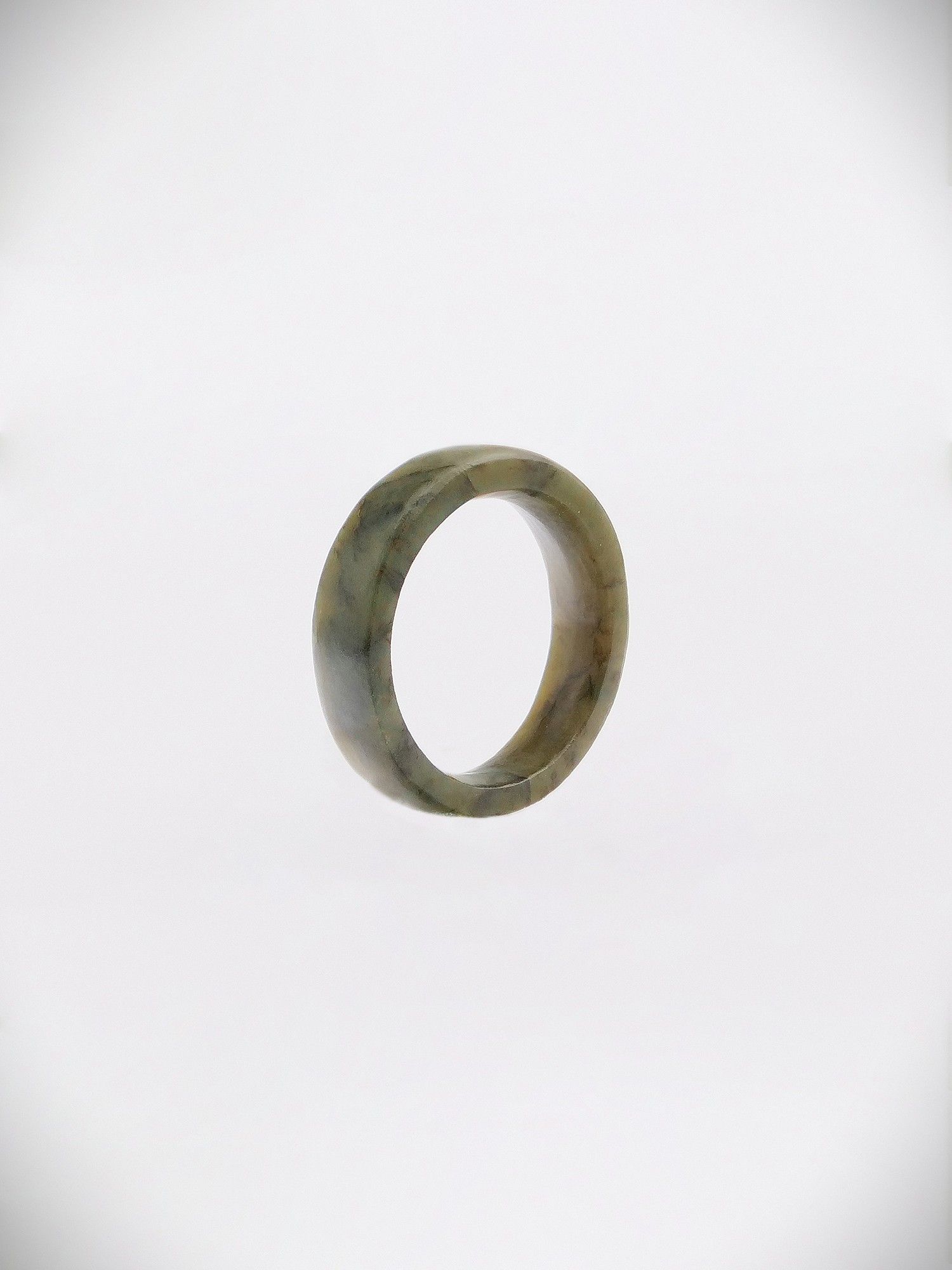 Moko Pounamu Flat Band Ring Genuine NZ Totoweka Greenstone - Kaiao