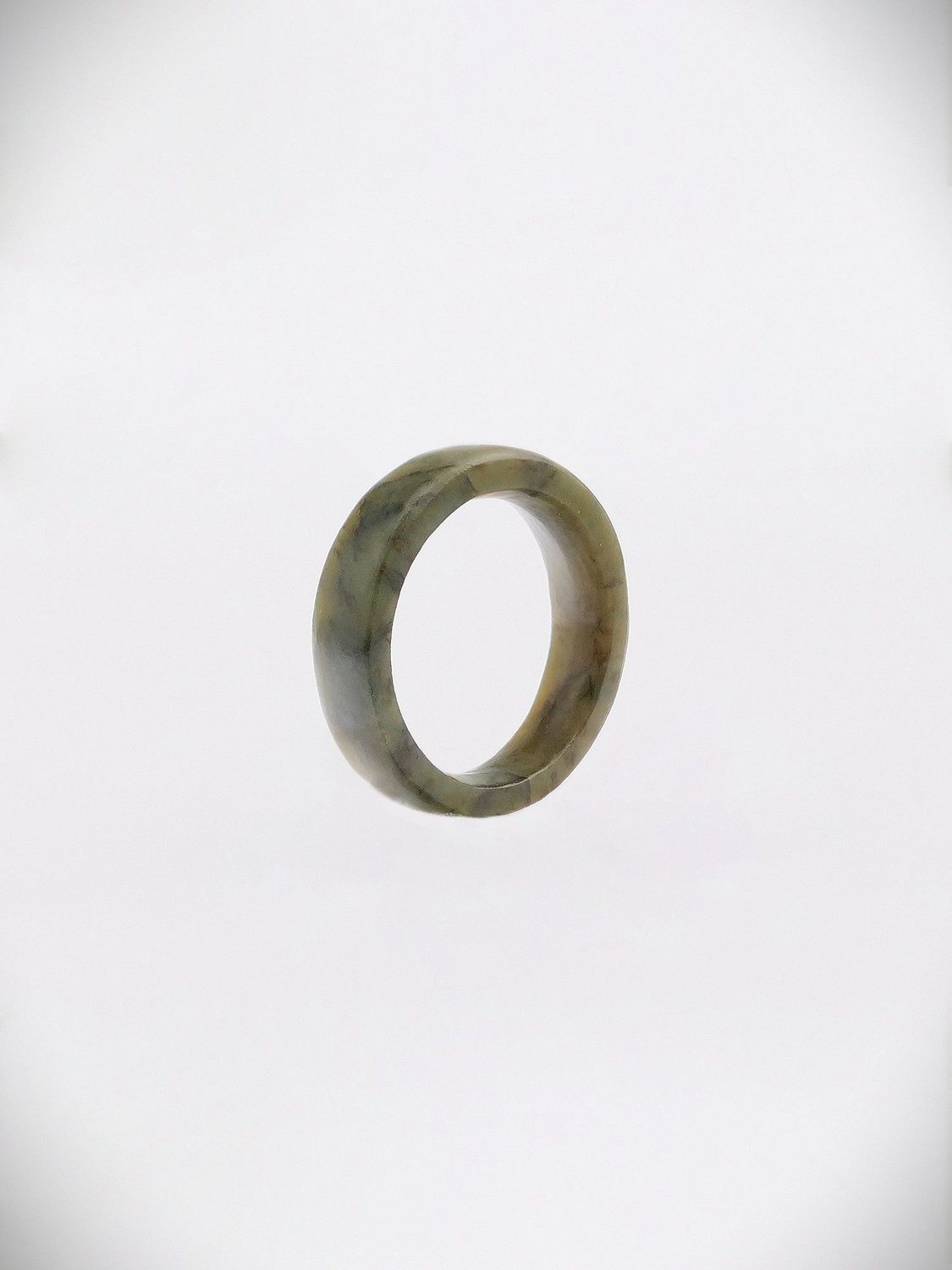 Moko Pounamu Flat Band Ring Genuine NZ Totoweka Greenstone - Kaiao