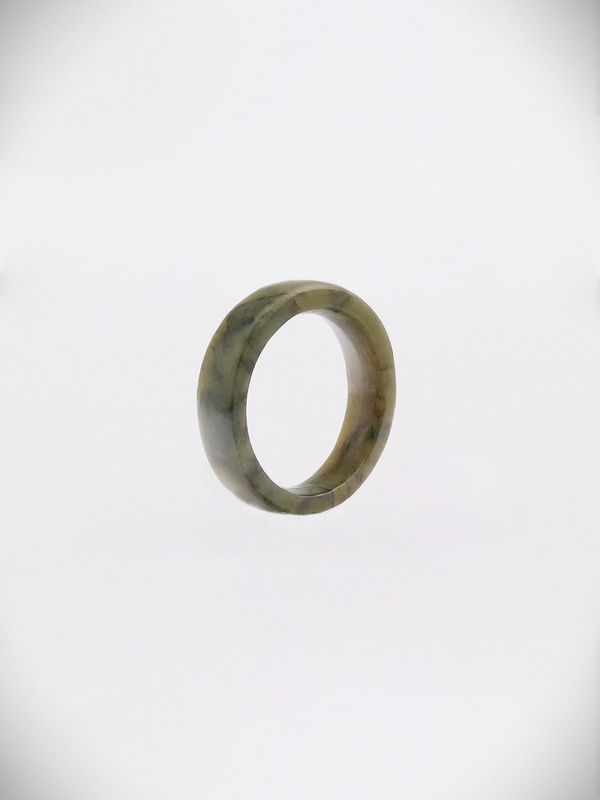 Moko Pounamu Flat Band Ring Genuine NZ Totoweka Greenstone - Kaiao