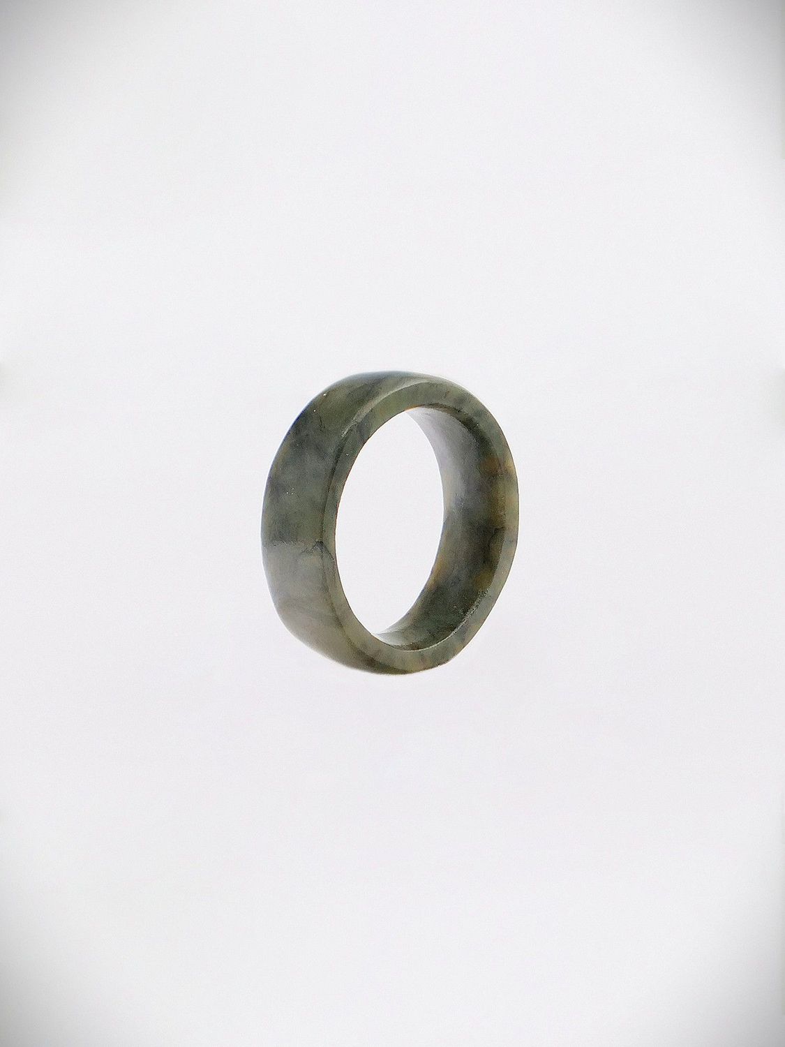 Moko Pounamu Flat Band Ring Genuine NZ Totoweka Greenstone - Kaitiaki
