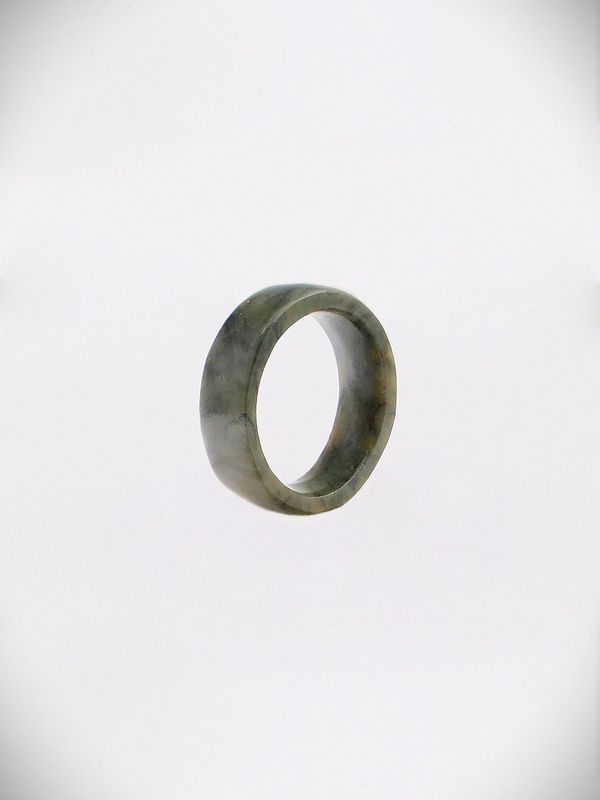 Moko Pounamu Flat Band Ring Genuine NZ Totoweka Greenstone - Kaitiaki