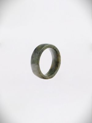 Moko Pounamu Flat Band Ring Genuine NZ Totoweka Greenstone - Kaitiaki