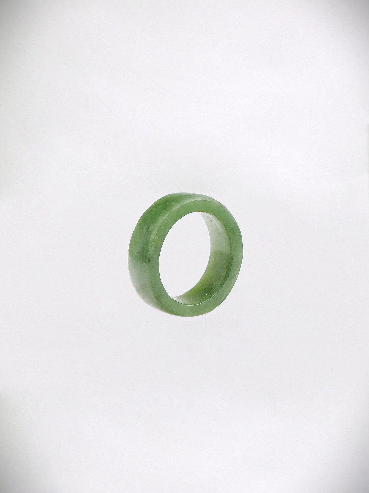 Moko Pounamu Flat Band Ring Genuine NZ Kawakawa Greenstone - Kapua