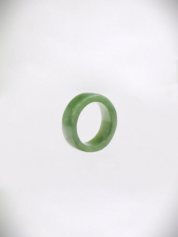 Moko Pounamu Flat Band Ring Genuine NZ Kawakawa Greenstone - Kapua