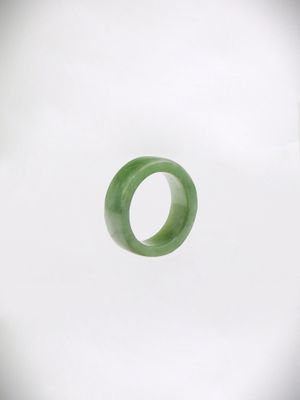 Moko Pounamu Flat Band Ring Genuine NZ Kawakawa Greenstone - Kapua