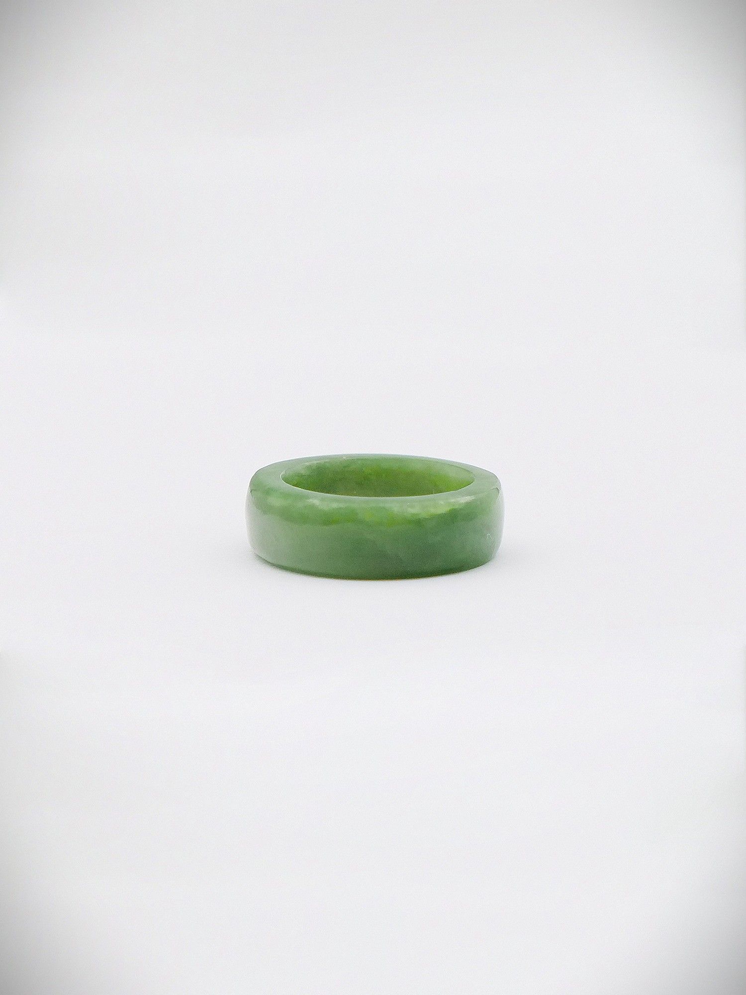Moko Pounamu Flat Band Ring Genuine NZ Kawakawa Greenstone - Kapua
