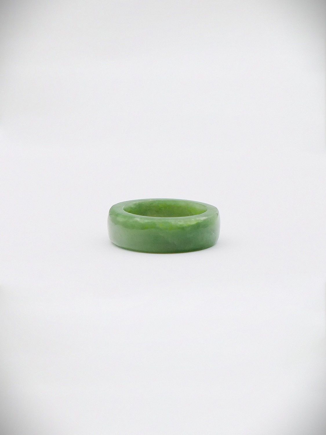 Moko Pounamu Flat Band Ring Genuine NZ Kawakawa Greenstone - Kapua