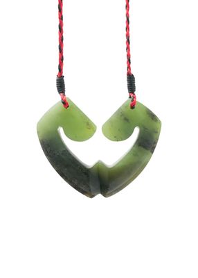 Moko Pounamu and Crusade with Heart Kouma (Breastplate) Genuine NZ Hapopo Greenstone #42 Moko Pounamu and Crusade with Heart Kouma (Breastplate) Genuine NZ Hapopo Greenstone #42