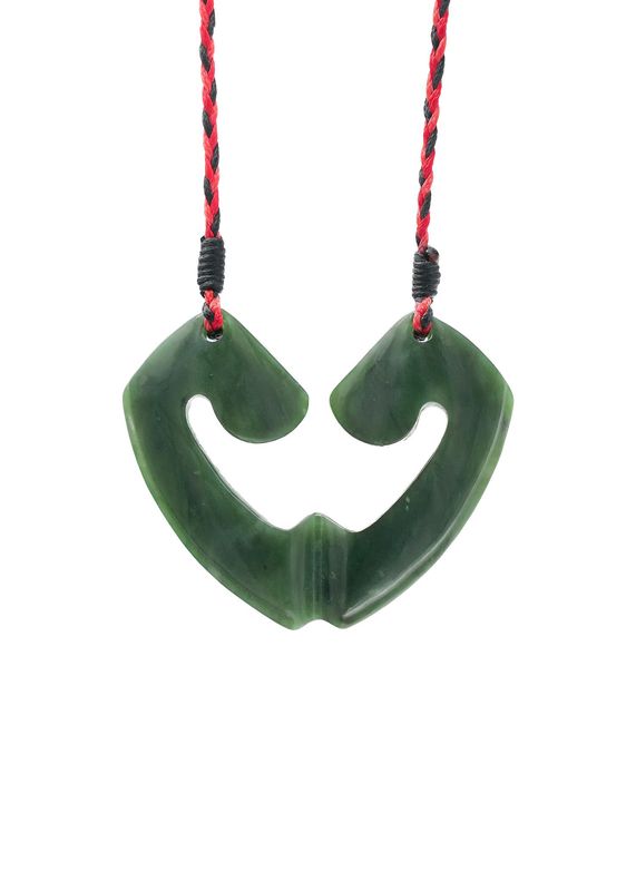 Moko Pounamu and Crusade with Heart Kouma (Breastplate) Genuine NZ Hapopo Greenstone #50