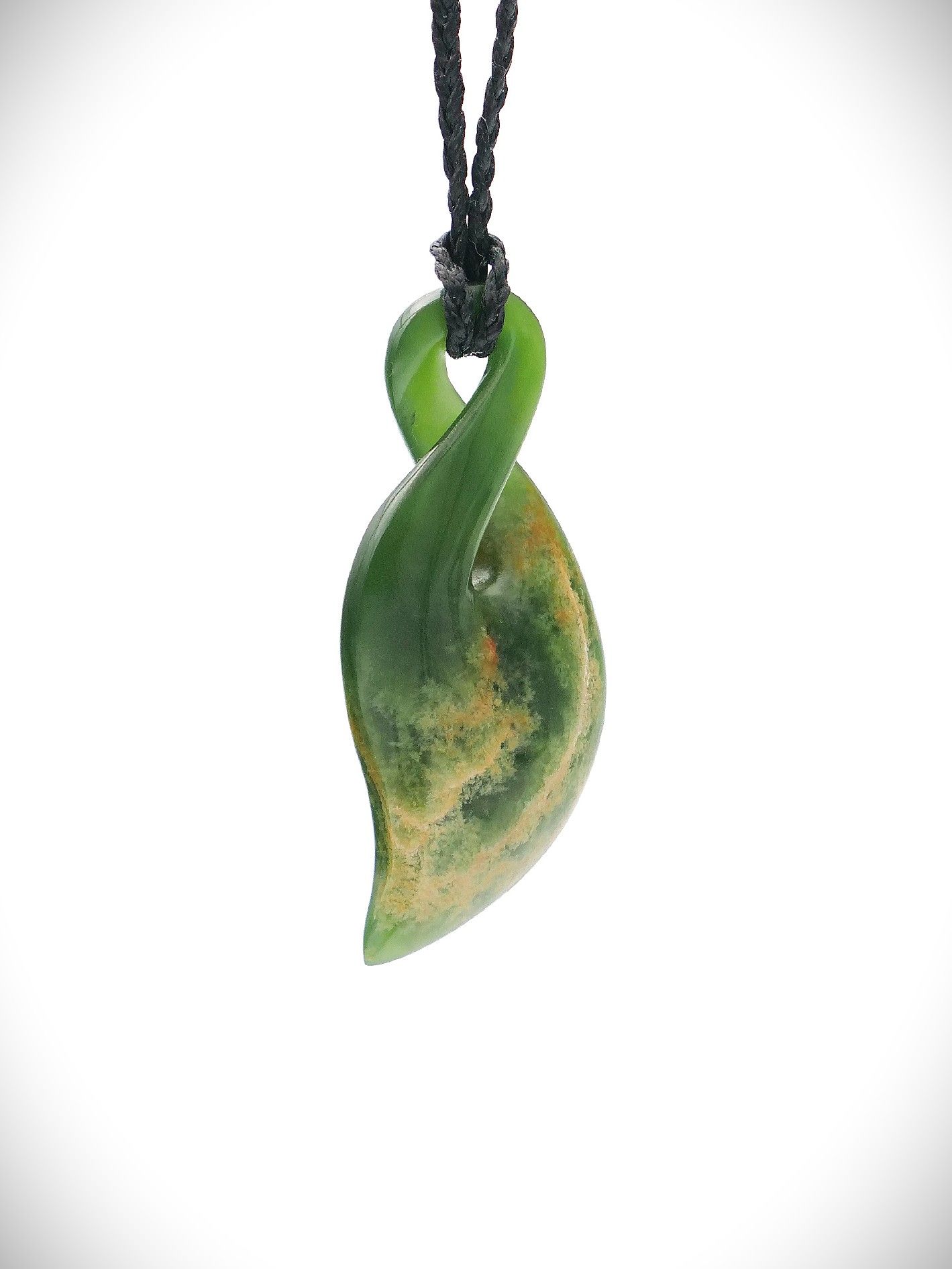 Moko Pounamu Single Pikorua (Twist) NZ Genuine Kahurangi Flower Greenstone - Marua