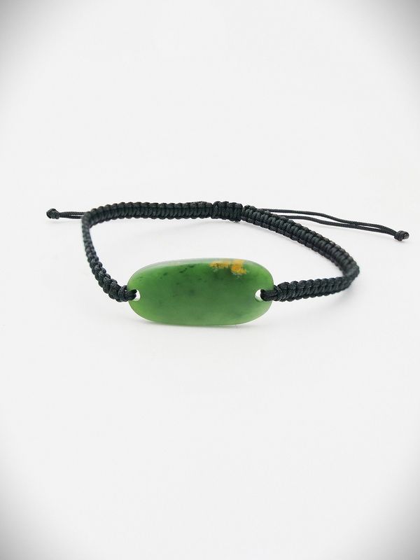 Moko Pounamu Adjustable Bracelet NZ Genuine Marsden Flower Greenstone 19474 Moko Pounamu Adjustable Bracelet NZ Genuine Marsden Flower Greenstone 19474
