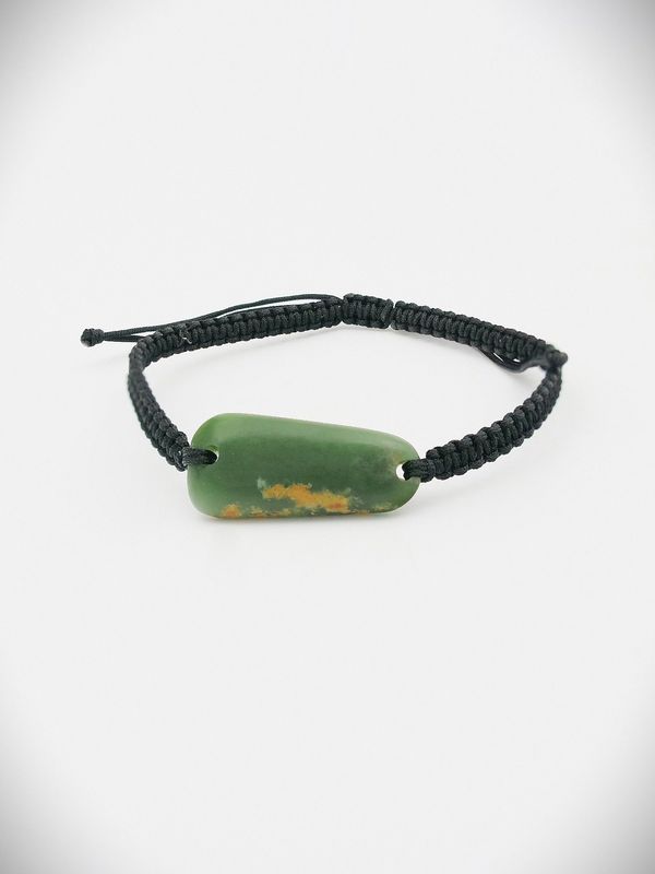 Moko Pounamu Adjustable Bracelet NZ Genuine Marsden Flower Greenstone 19478 Moko Pounamu Adjustable Bracelet NZ Genuine Marsden Flower Greenstone 19478