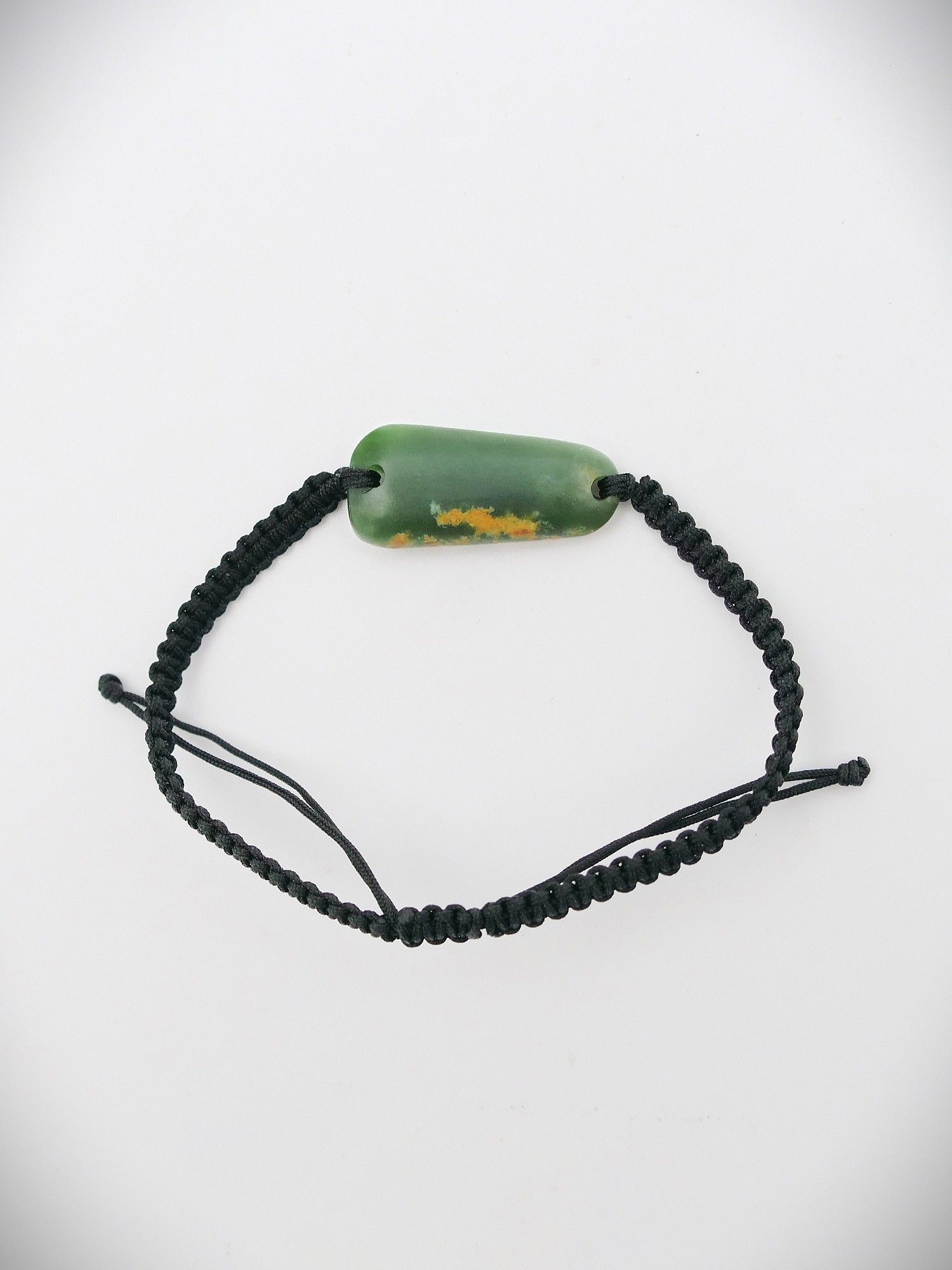 Moko Pounamu Adjustable Bracelet NZ Genuine Marsden Flower Greenstone 19478