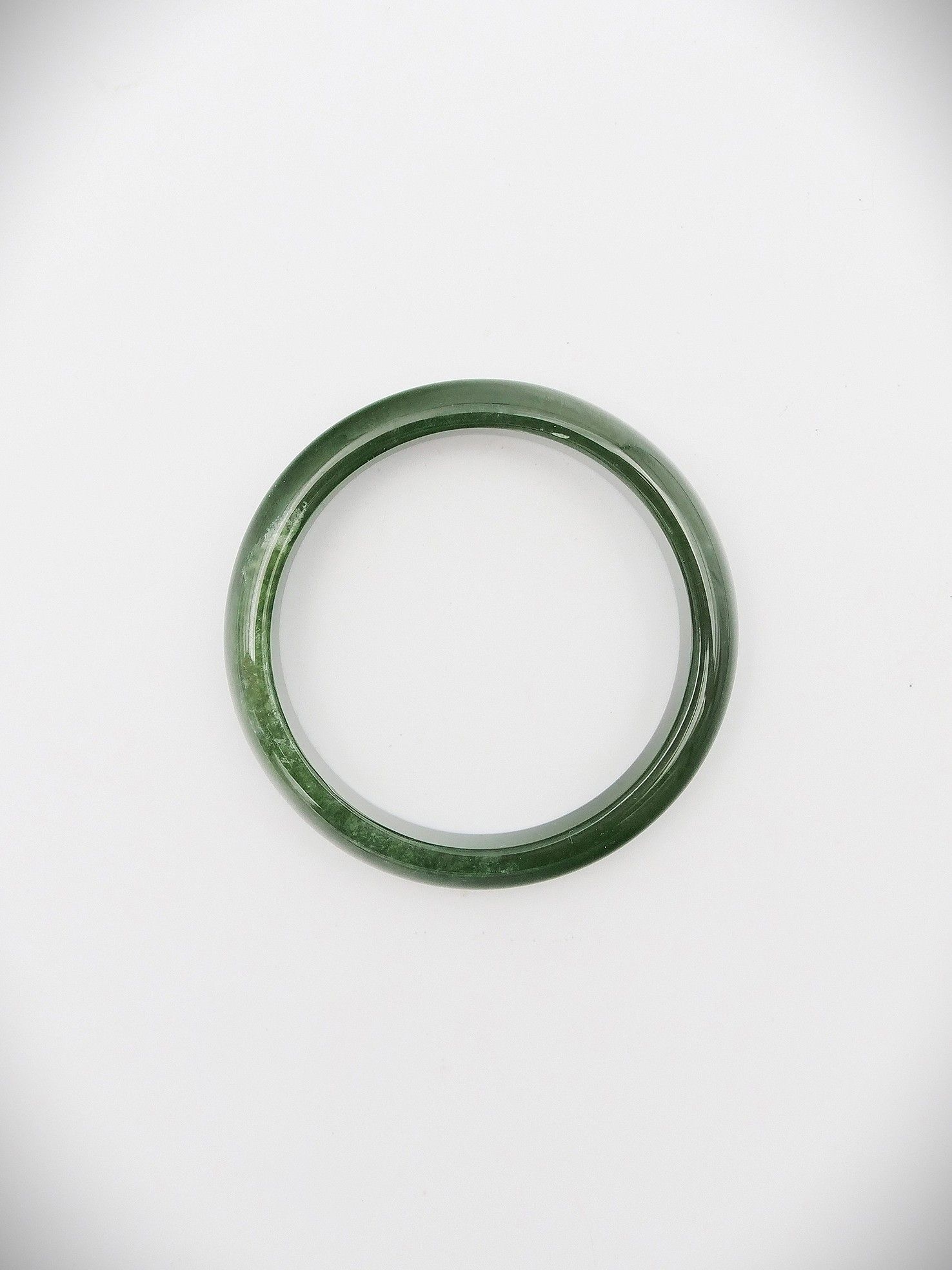 Moko Pounamu Solid Bangle NZ Genuine Kahurangi Greenstone - Wharehine  54mm