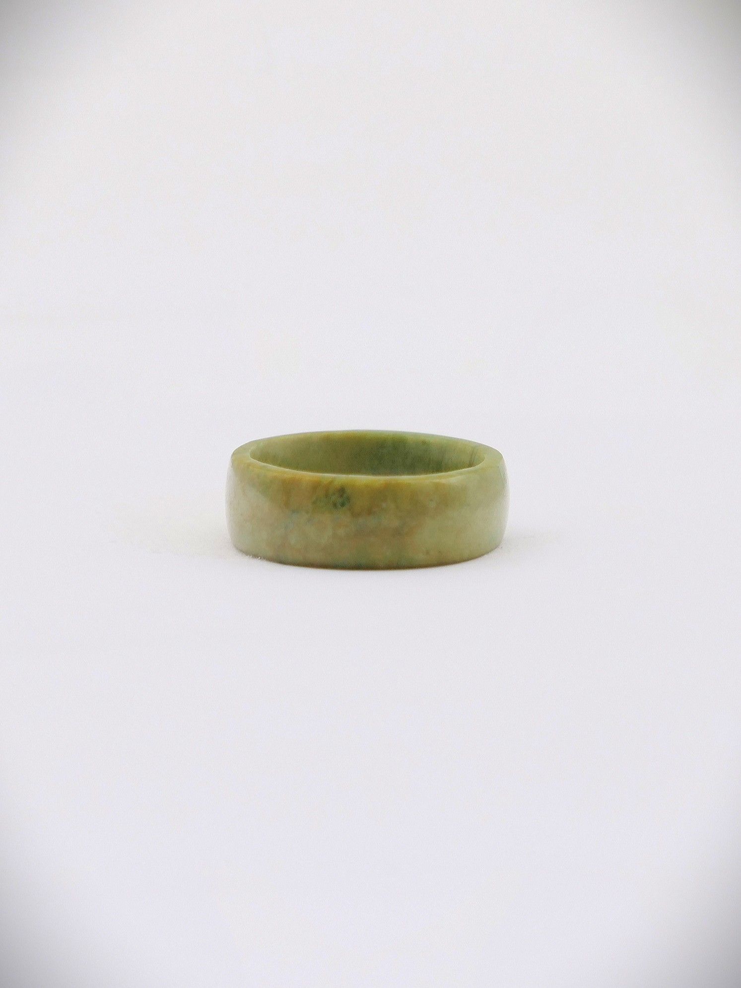 Moko Pounamu Flat Band Ring Genuine NZ Raukaraka Greenstone - Ahuroa