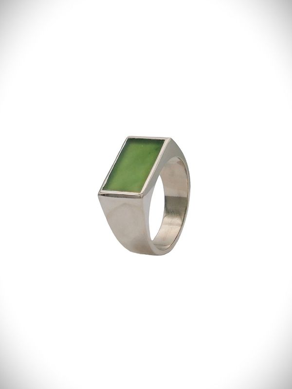 Moko Pounamu Kahurangi Pounamu & Sterling Silver Ring