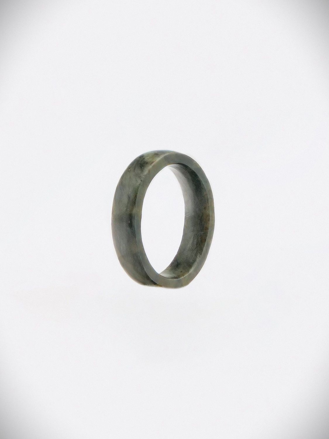 Moko Pounamu Flat Band Ring Genuine NZ Tangiwai Greenstone - Puhoi Moko Pounamu Flat Band Ring Genuine NZ Tangiwai Greenstone - Puhoi