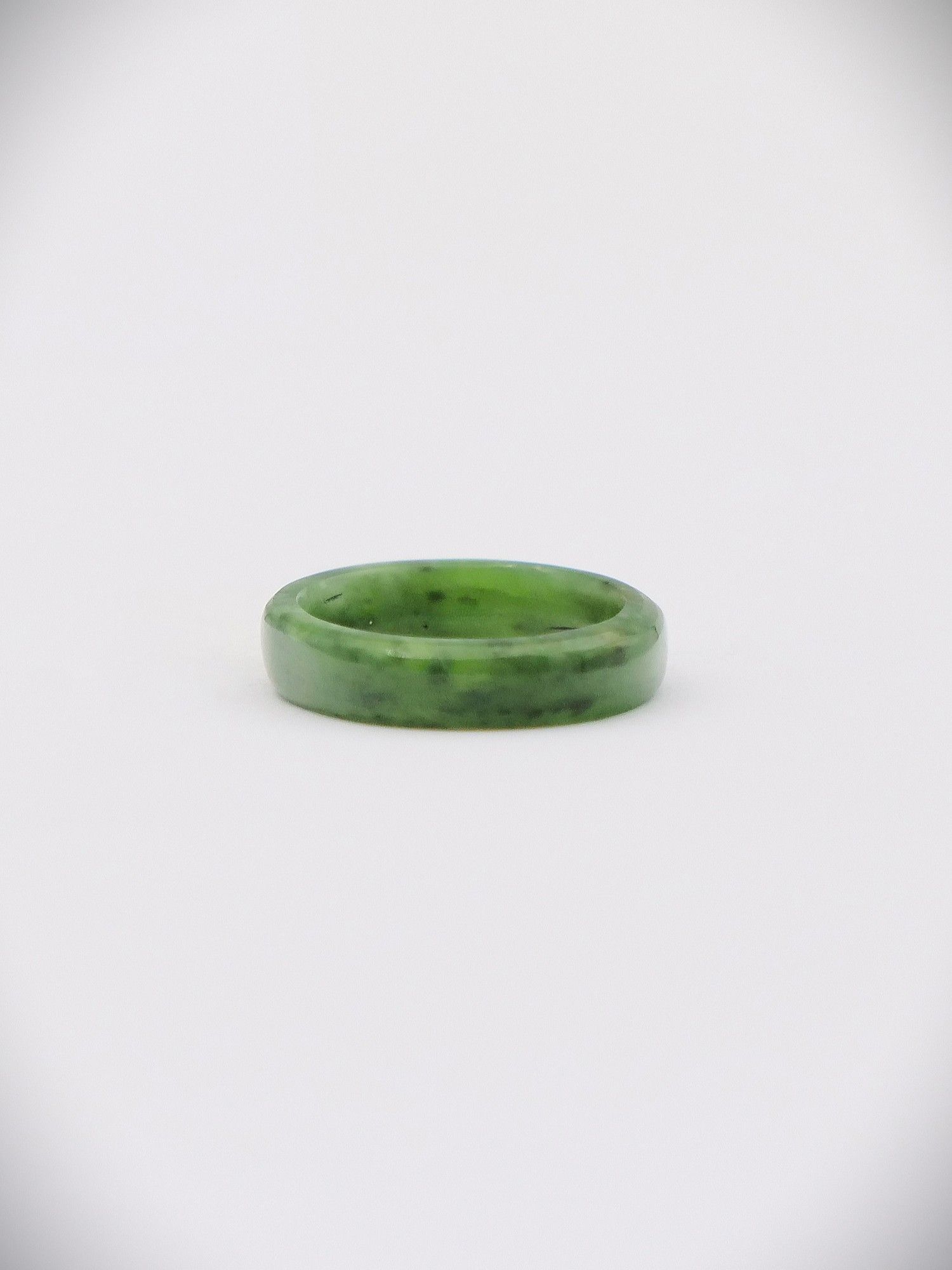 Moko Pounamu Flat Band Ring Genuine NZ Kahurangi Greenstone - Pakiri