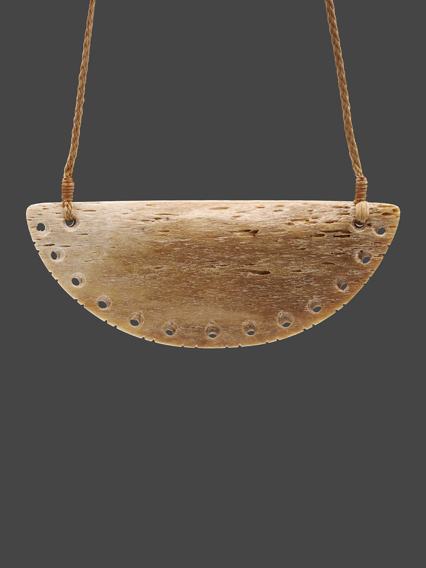 Moko Pounamu,  Kouma Breastplate Whale Bone Carving - Matakana