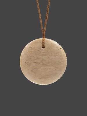 Moko Pounamu,  Porohita Whale Bone Carving - Mangawhai