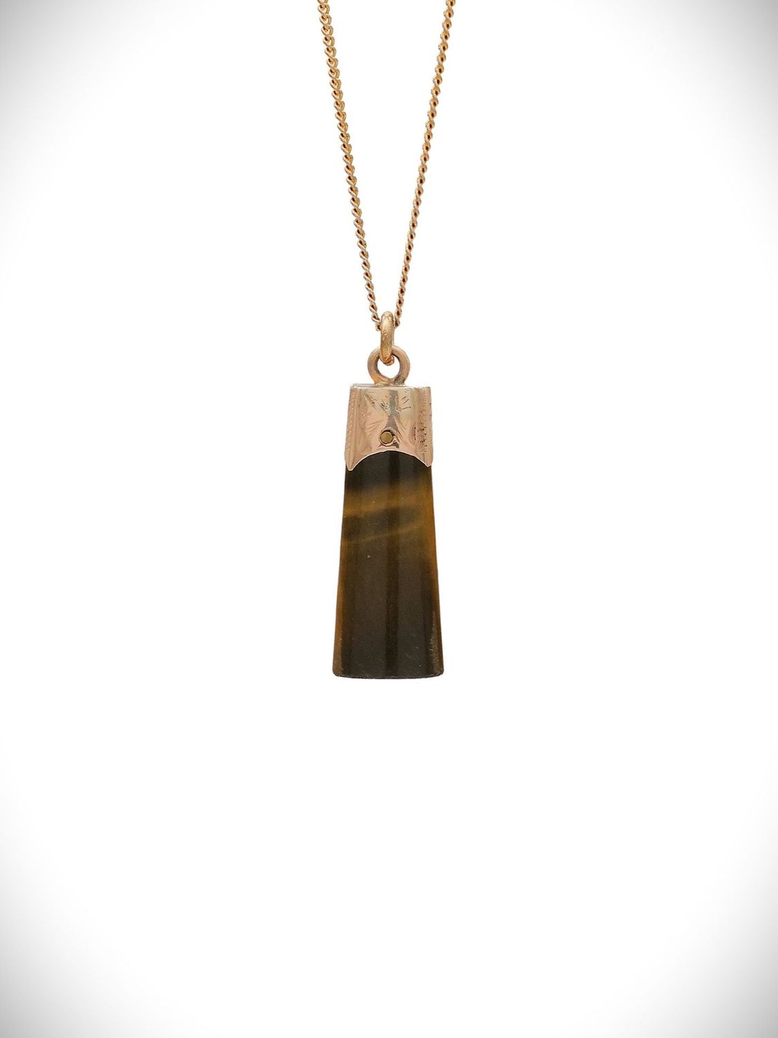Moko Pounamu Tigers Eye & 9ct Gold Drop Pendant - Christchurch