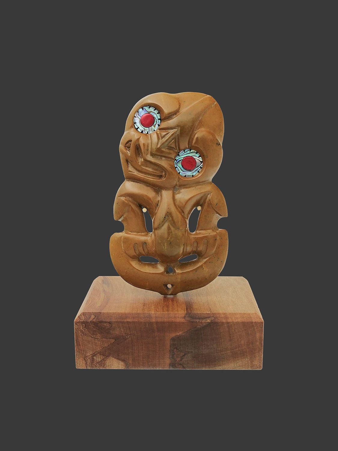 Moko Pounamu Tiki NZ Genuine Raukaraka Greenstone - Whakapirau