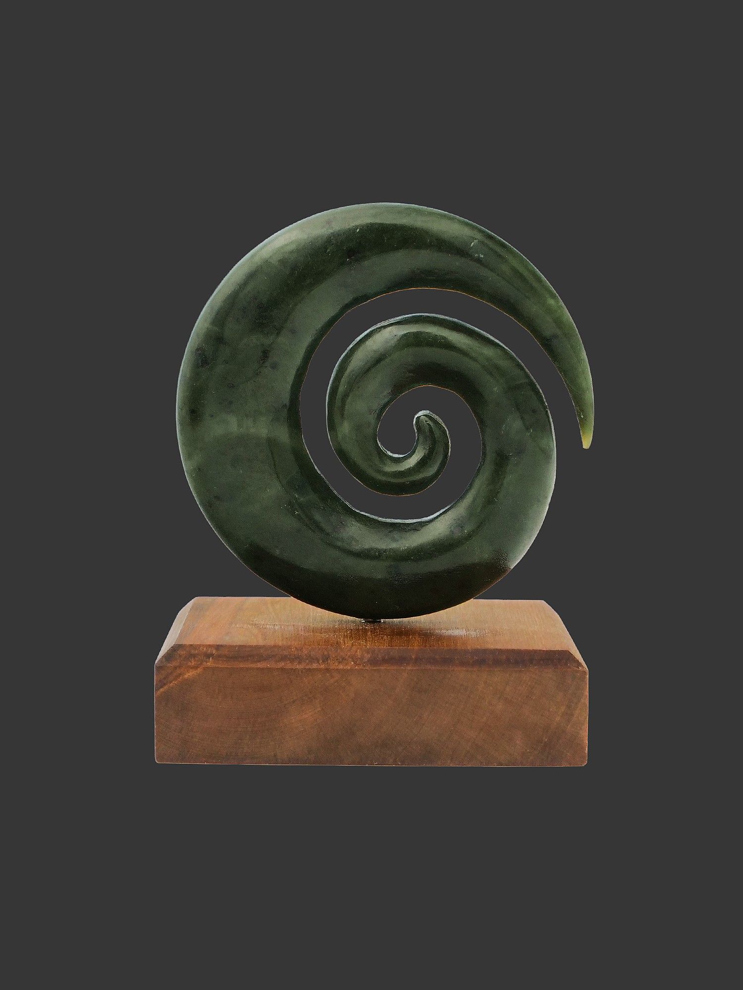 Moko Pounamu Koru NZ Genuine Kawakawa Greenstone - Tokatoka