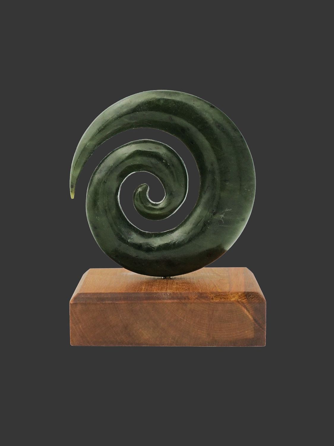 Moko Pounamu Koru NZ Genuine Kawakawa Greenstone - Tokatoka