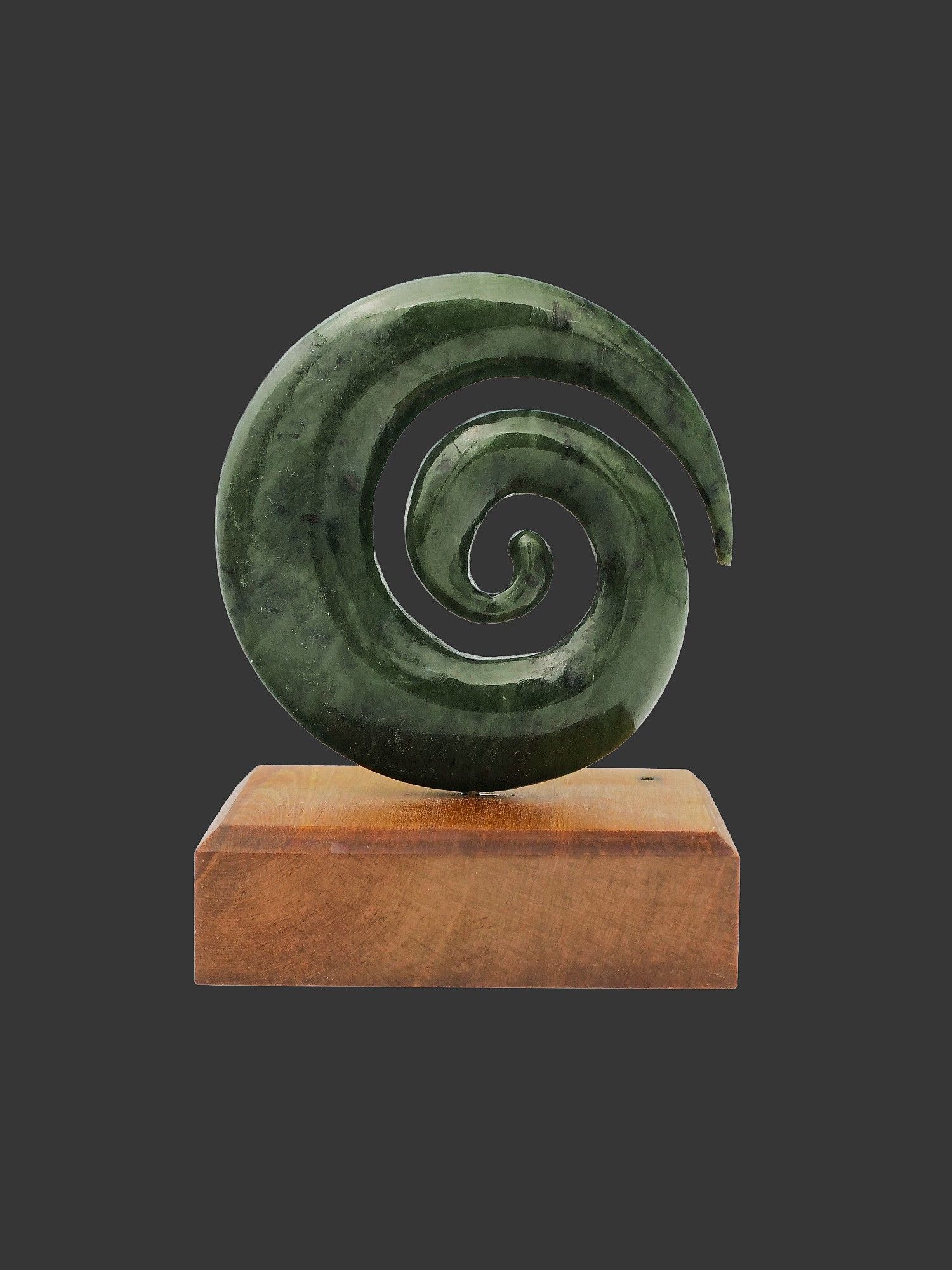 Moko Pounamu Koru NZ Genuine Kawakawa Greenstone - Kaitangata