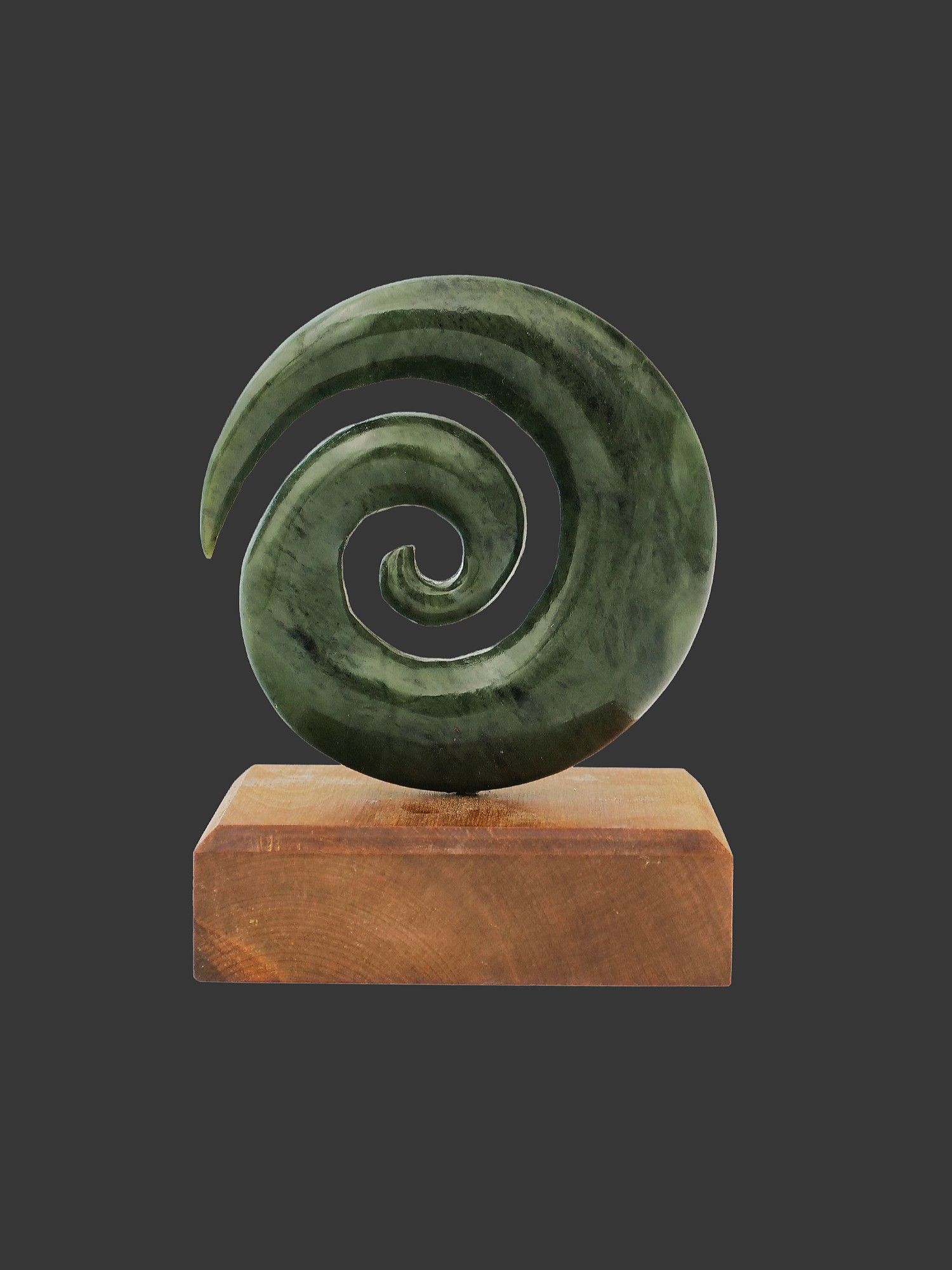 Moko Pounamu Koru NZ Genuine Kawakawa Greenstone - Mareretu
