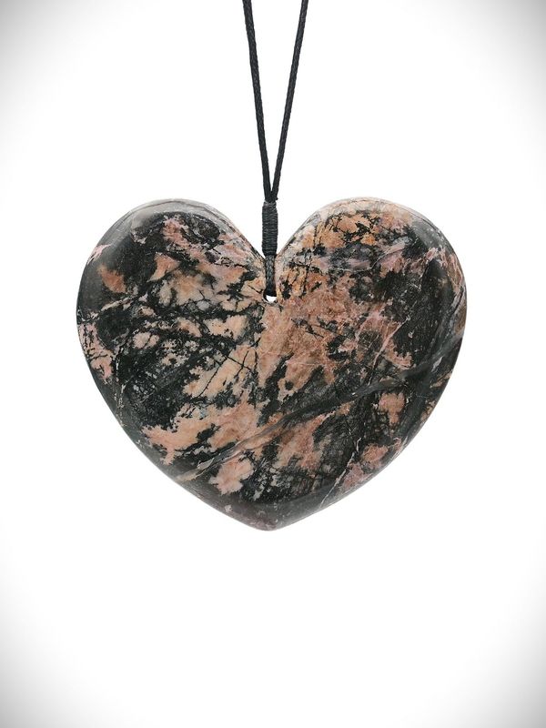 Moko Pounamu, Heart NZ Genuine Rhodonite stone - Waimakariri Moko Pounamu, Heart NZ Genuine Rhodonite stone - Waimakariri