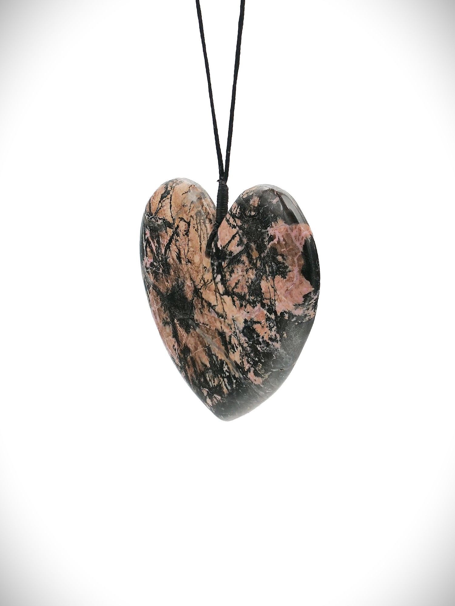 Moko Pounamu,   Heart NZ Genuine Rhodonite stone - Waimakariri