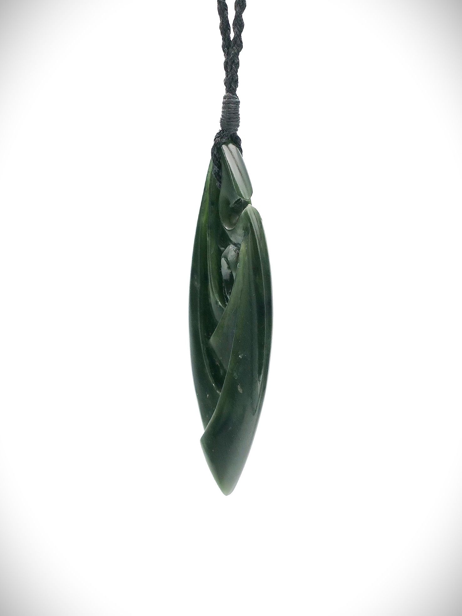 Moko Pounamu Manaia in Flower NZ Genuine Kawakawa Greenstone - Maheno
